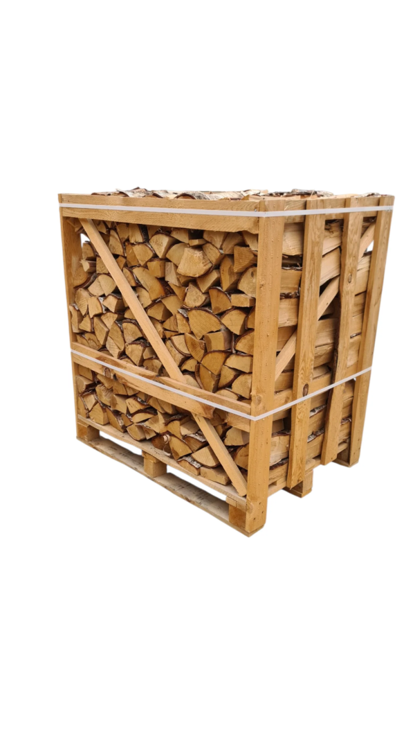 Birkenkaminholz in der kleinen Kiste, ofengetrocknet, 1 m³
